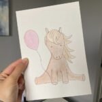 Aquarelle : mon petit poney ballon rose