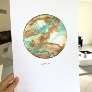 Aquarelle : planète neptune